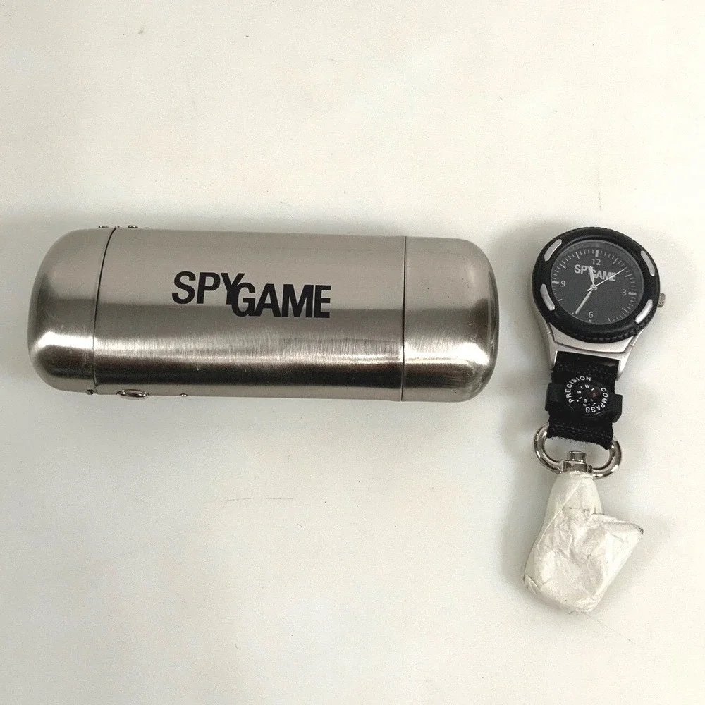 SpyGame Tomax Belt Clip Watch Precision Compass W/Case Japan Collectible Outdoor
